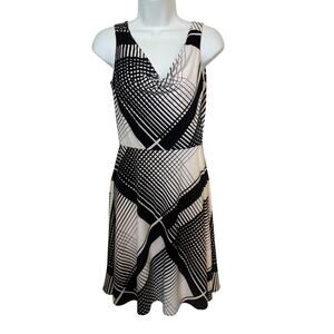 White Houst Black Market Slip Overhead A-Line Abstract Sleeveless Dress. 00
